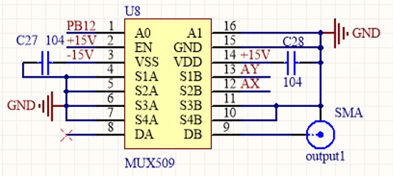 基于MUX508/509的模拟开关电路
